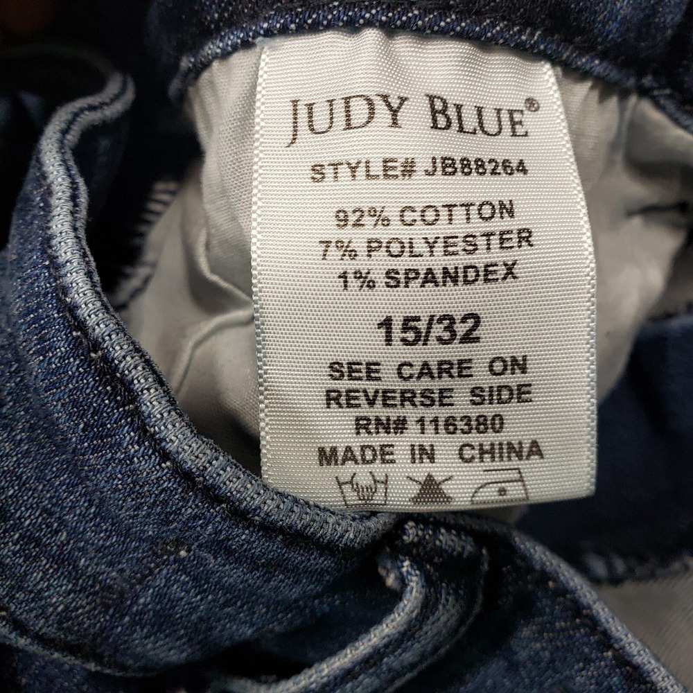 Judy Blue Jeans Womens 15/32 Blue Embroidered All Over Stars Skinny Medium Wash - Picture 5 of 11